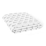 The White Cradle Flat Bed Sheet for Baby Cot & Mattress - Grey Whale with Pink Dots