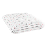 The White Cradle Flat Bed Sheet for Baby Cot & Mattress (2 pcs pack) - Pink Hearts and Bows