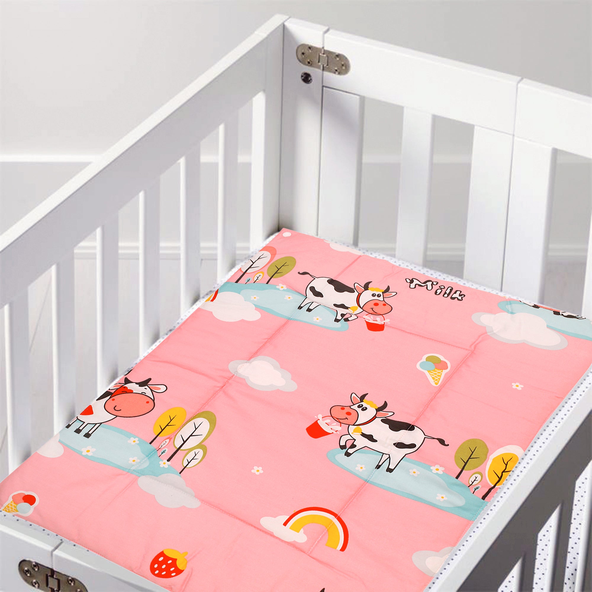 Baby Moo Waterproof Changing Sheet Set Milkaholic Peach