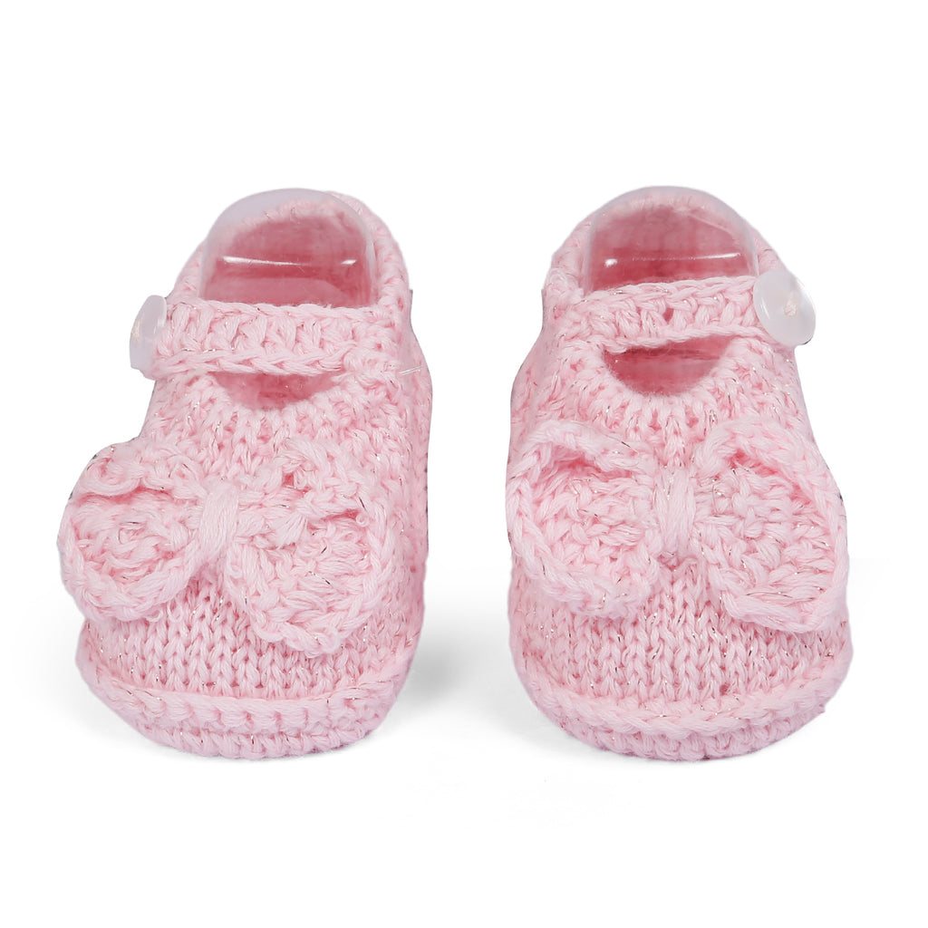 Baby Moo Cap And Booties Gift Set Soft Knitted Peach