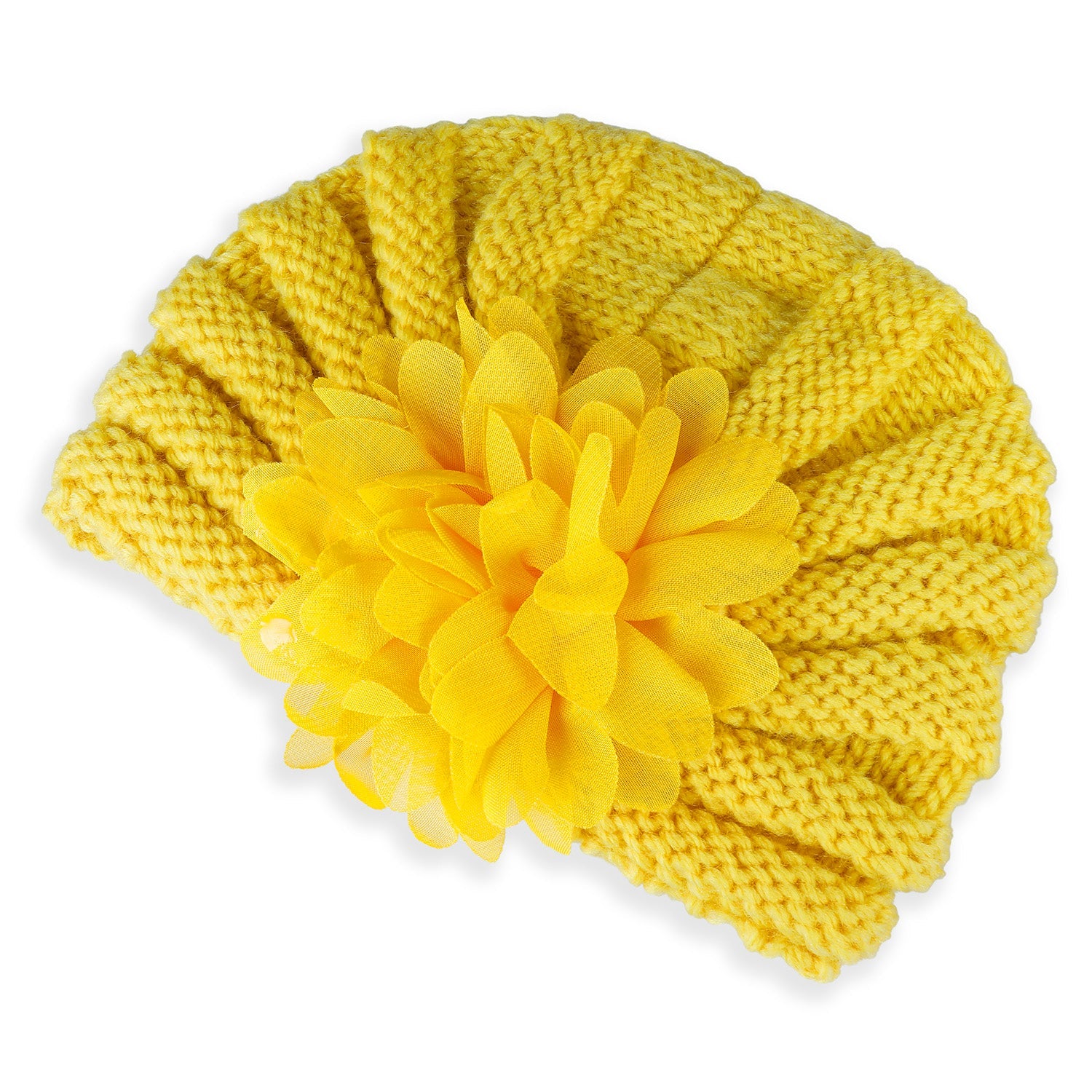 Baby Moo Floral Petals 2 Pack Turban Caps - Lilac And Yellow