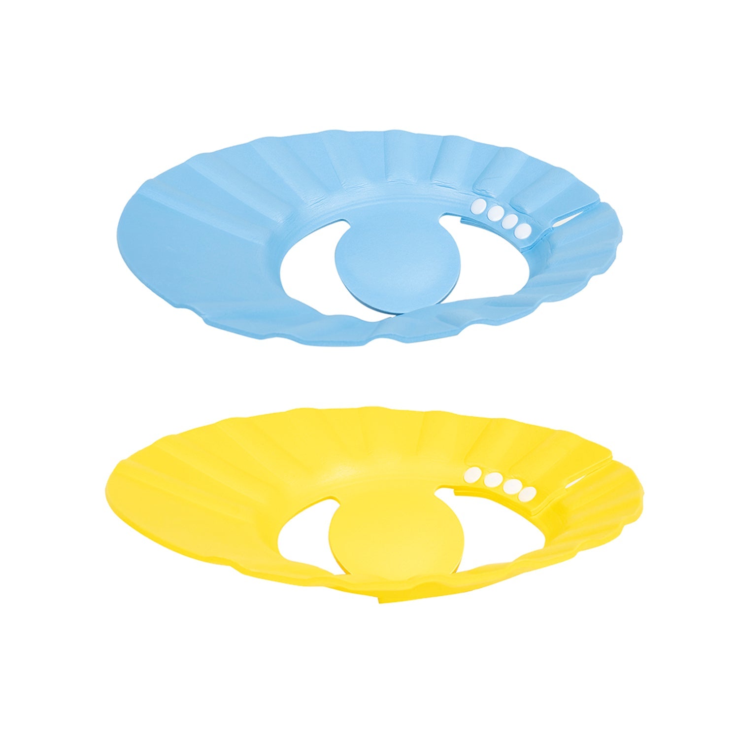 Baby Moo No Tears Safe Adjustable Bathing Shower Cap Pack of 2 - Yellow, Blue