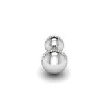 Sterling Silver Rattle - Tiny Tot Beaded Dumbbell