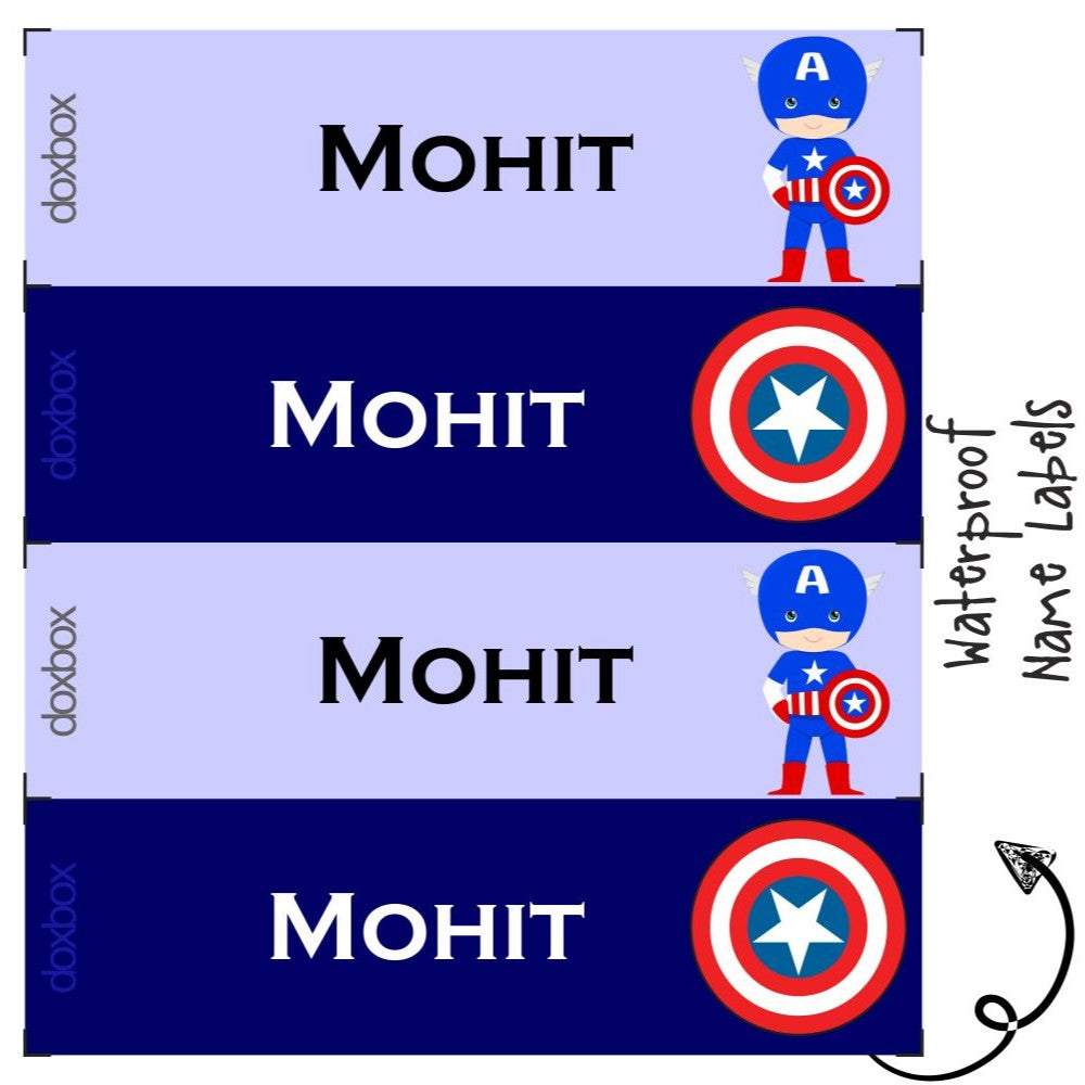 Personalised Water Proof Labels - Captain America