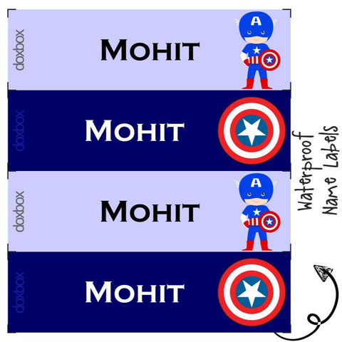 Personalised Water Proof Labels - Captain America