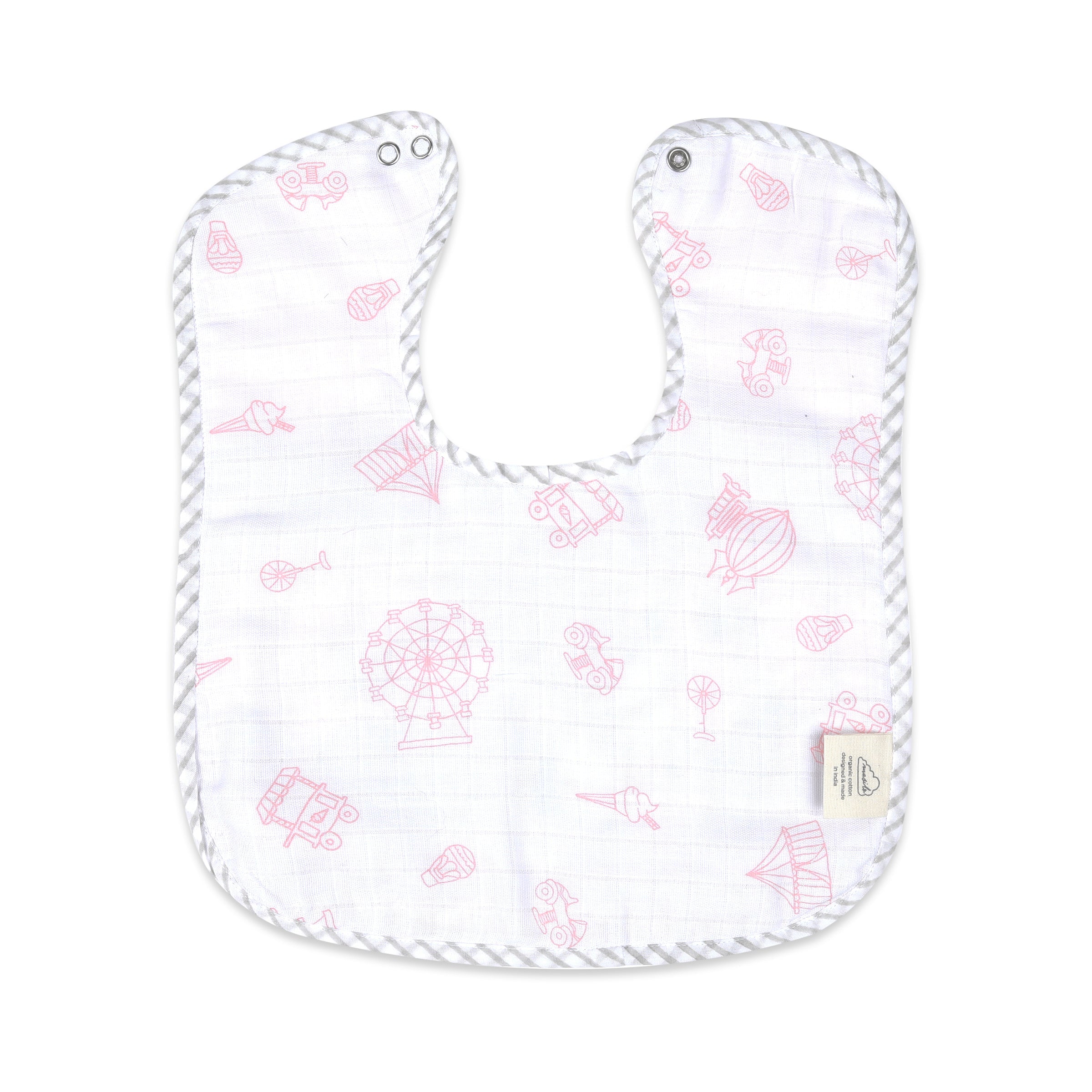 Organic Muslin Classic Bib - Carnival Pink