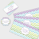 Personalised Gift Envelopes, Cards & Stickers Combo - Chevron, Set of 130