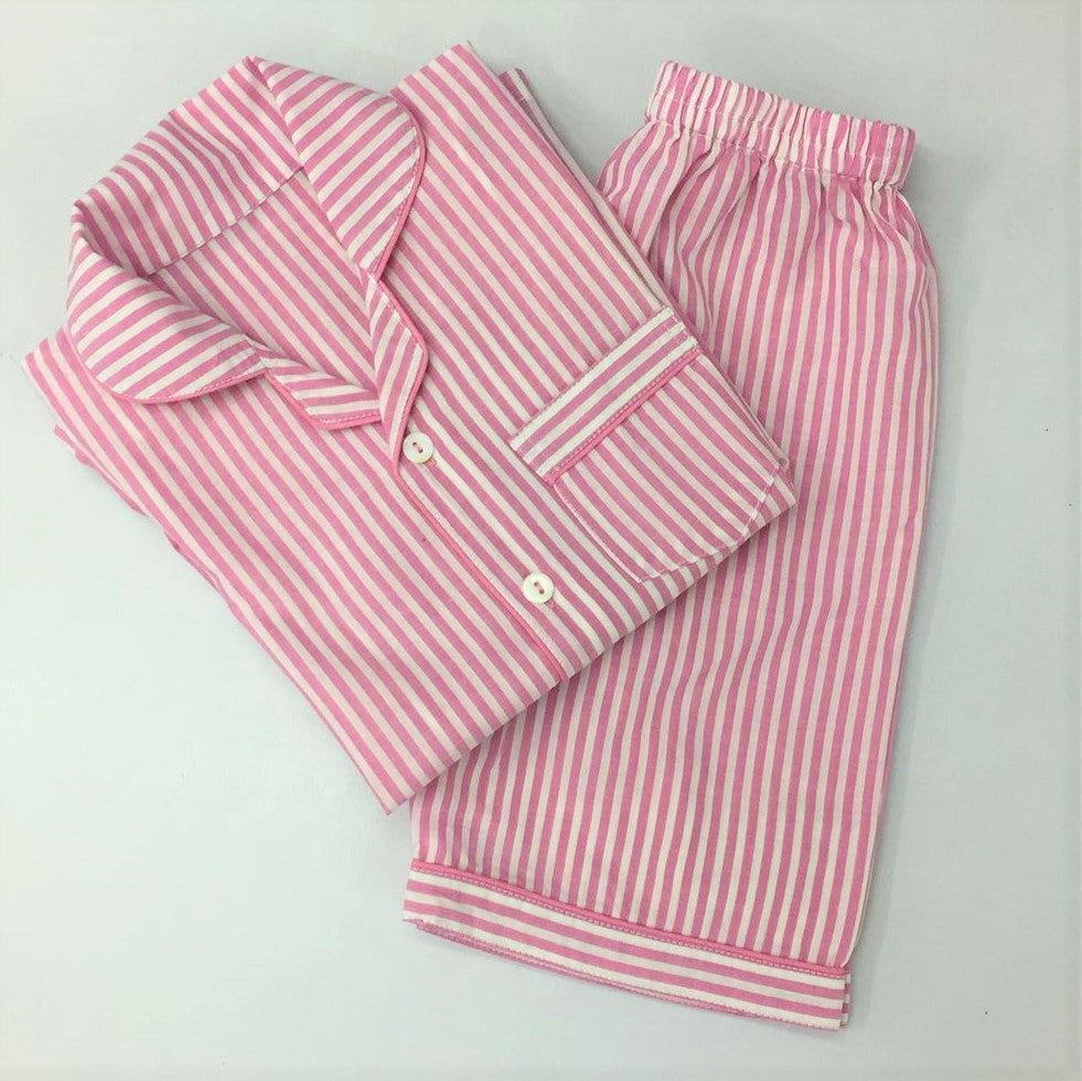 Classic Pink Stripes Shorts Set