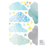 Blue Watercolour Cloud Wall Stickers