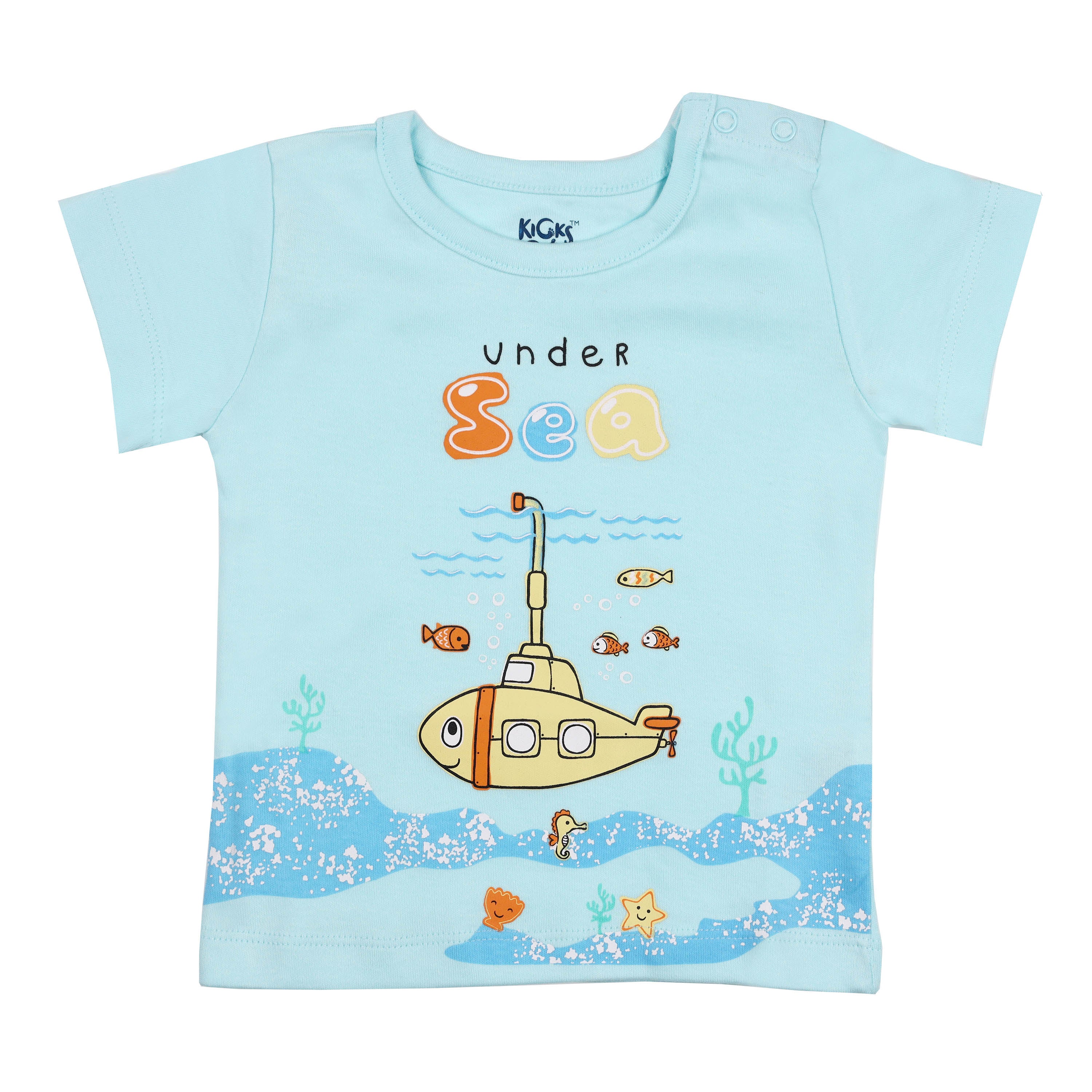 Kicks & Crawl - Underwater Adventure T-shirts - 3 Pack (NB, 0-24 Months)