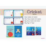 Label Set - Cricket, 146 labels and 2 bag tags