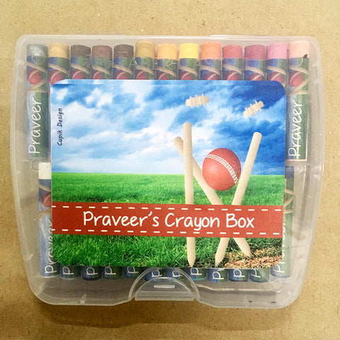 Personalised Crayon Box - Cricket