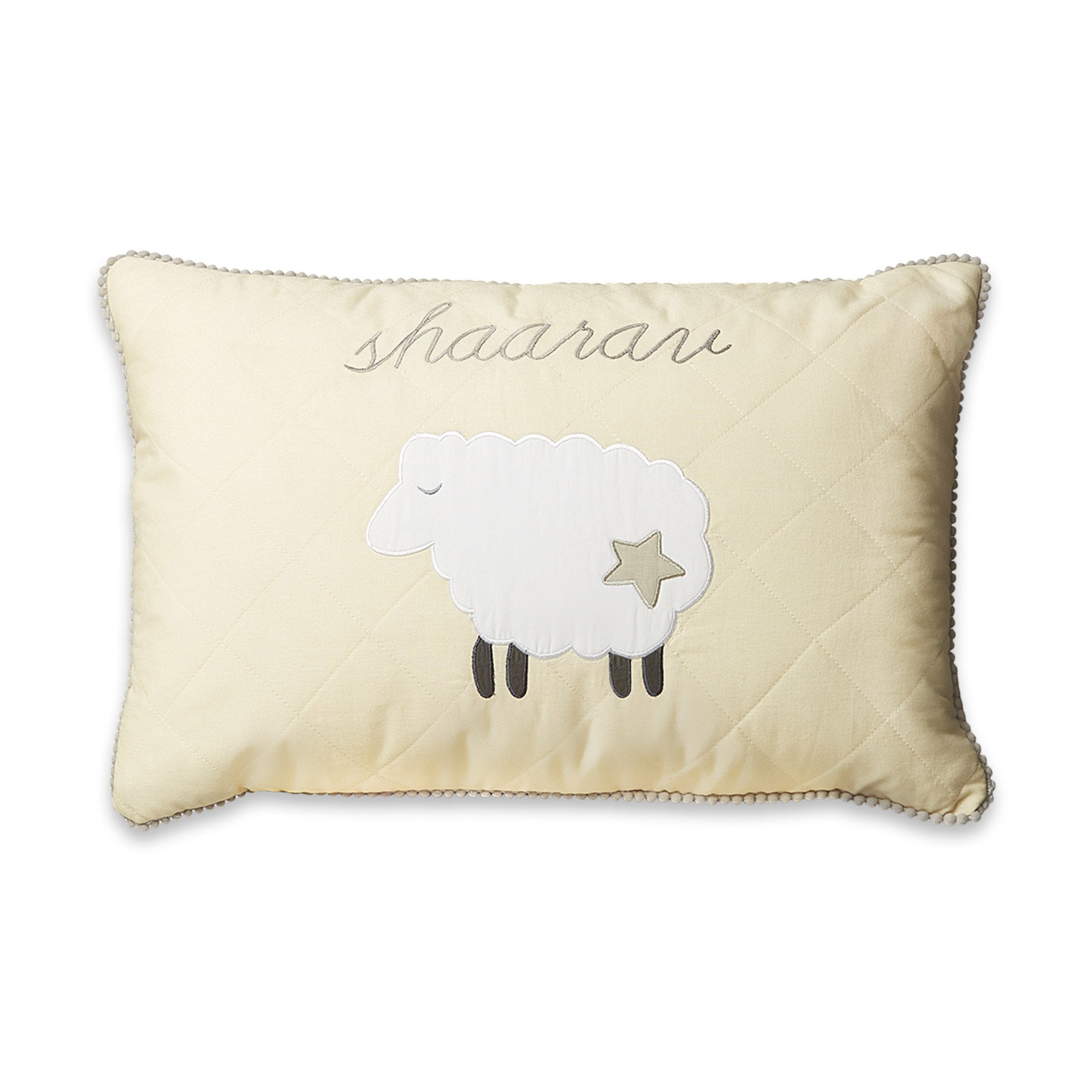 Masilo Personalised Throw Cushion Cover with filler  - Counting Sheep (Cream)