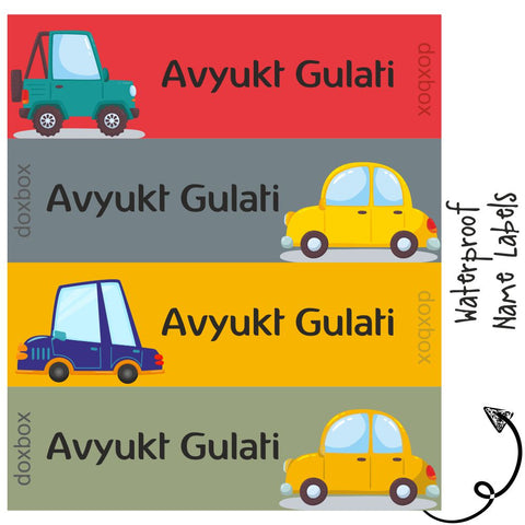 Waterproof Labels - Cute Car