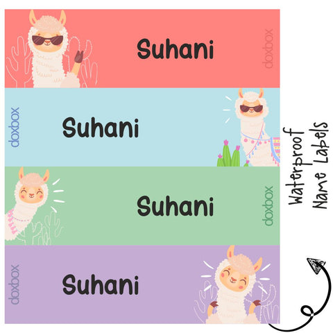 Waterproof Labels - Cute Llama