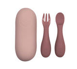TUM TUM Baby Cutlery With Case, Baby Spoon & fork Set, Baby Cutlery For Babies, First Self Feeding Cutlery, 6m+, Pink