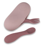 TUM TUM Baby Cutlery With Case, Baby Spoon & fork Set, Baby Cutlery For Babies, First Self Feeding Cutlery, 6m+, Pink