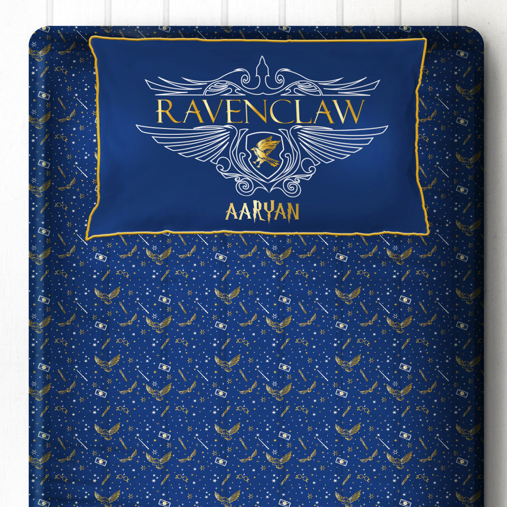 Official Harry Potter Single / Double Bedsheet With Pillow Cover - Ravenclaw