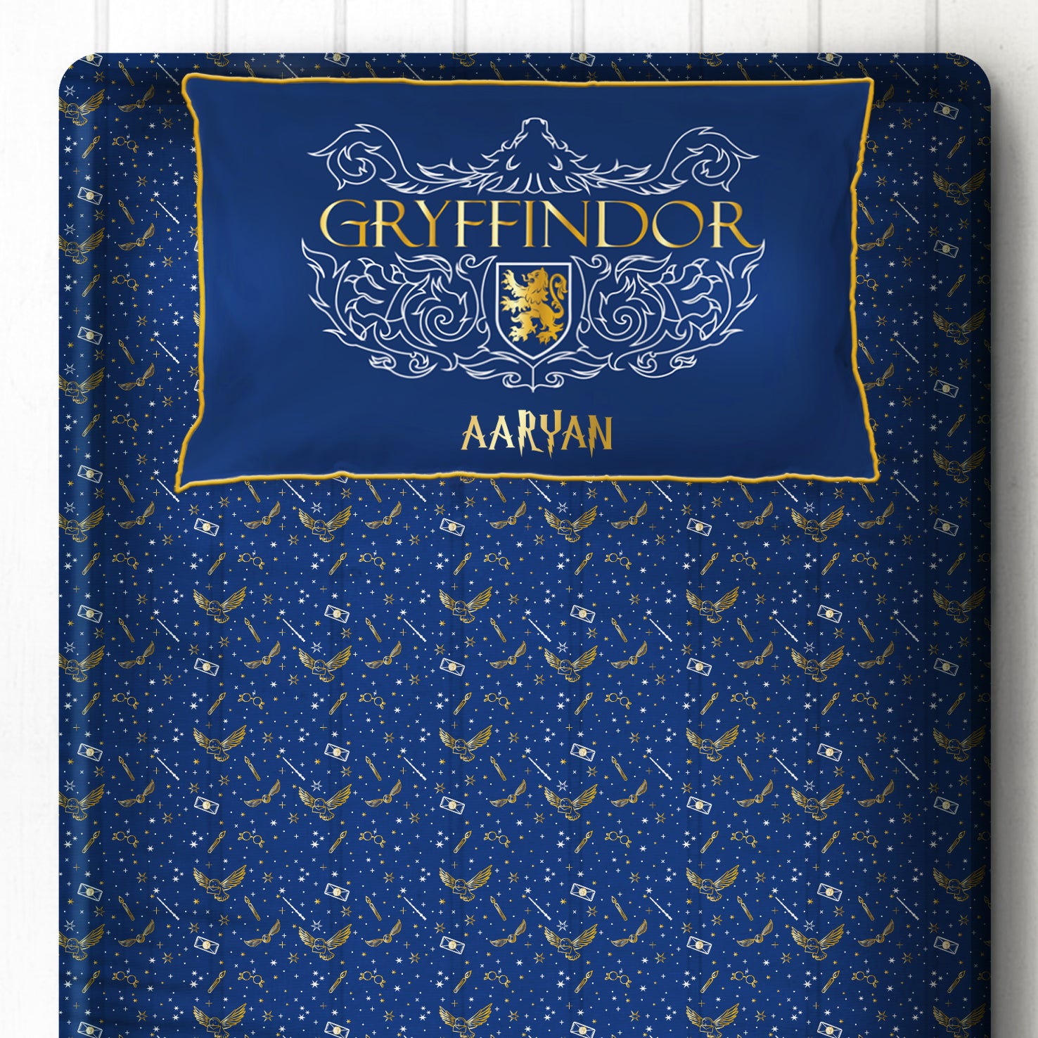 Official Harry Potter Single / Double Bedsheet With Pillow Cover - Gryffindor