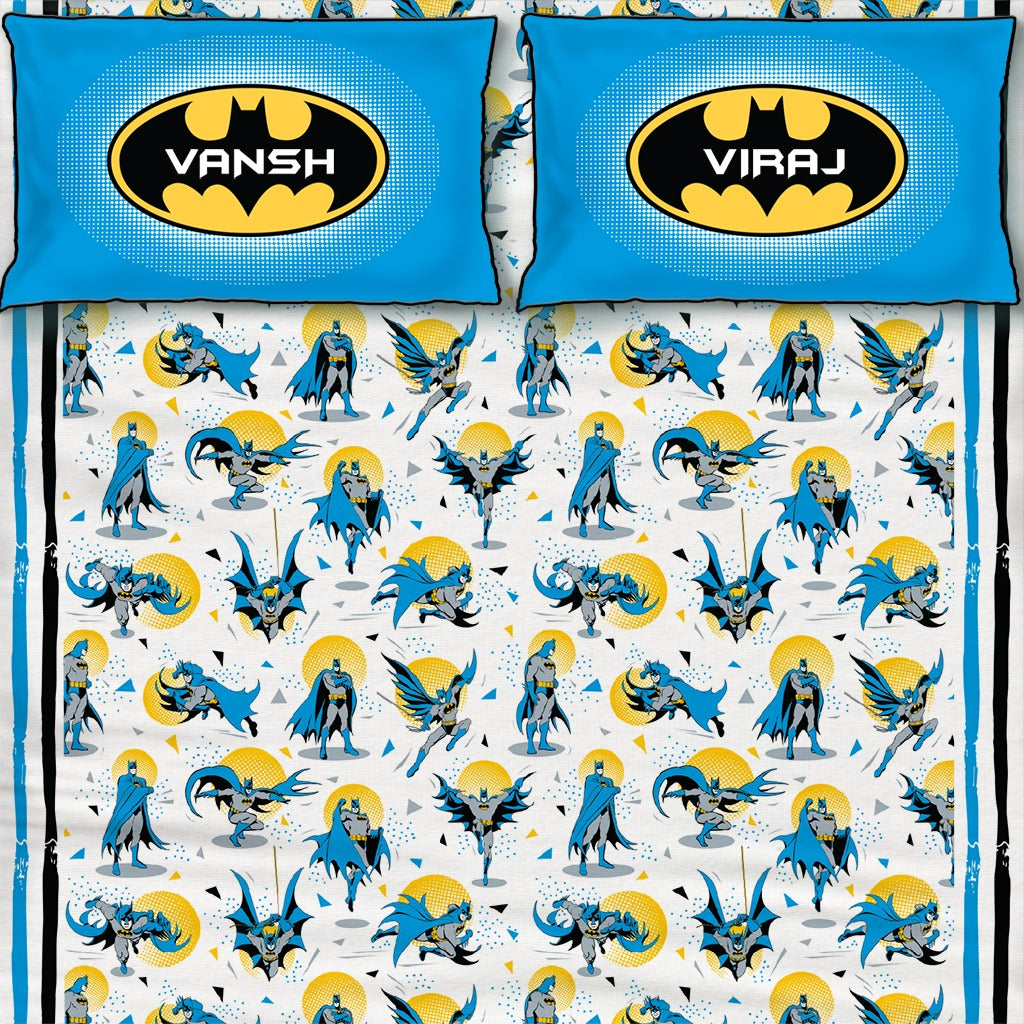 Official Warner Bros. Batman Single Bedsheet/ Double Bedsheets with Pillow Cover