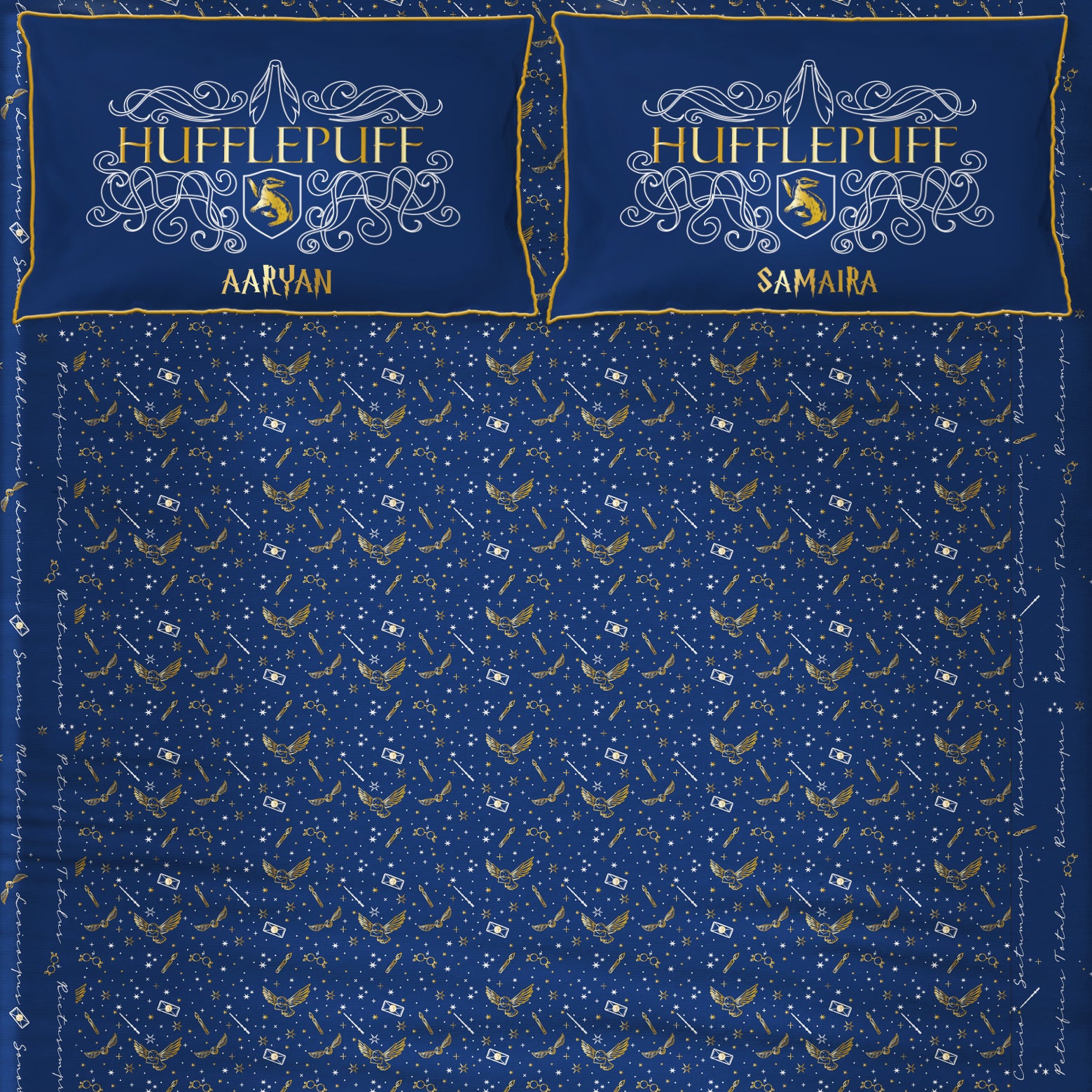 Official Harry Potter Single / Double Bedsheet With Pillow Cover- Hufflepuff