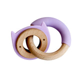 Wood Critter & Ring Teether - Purple