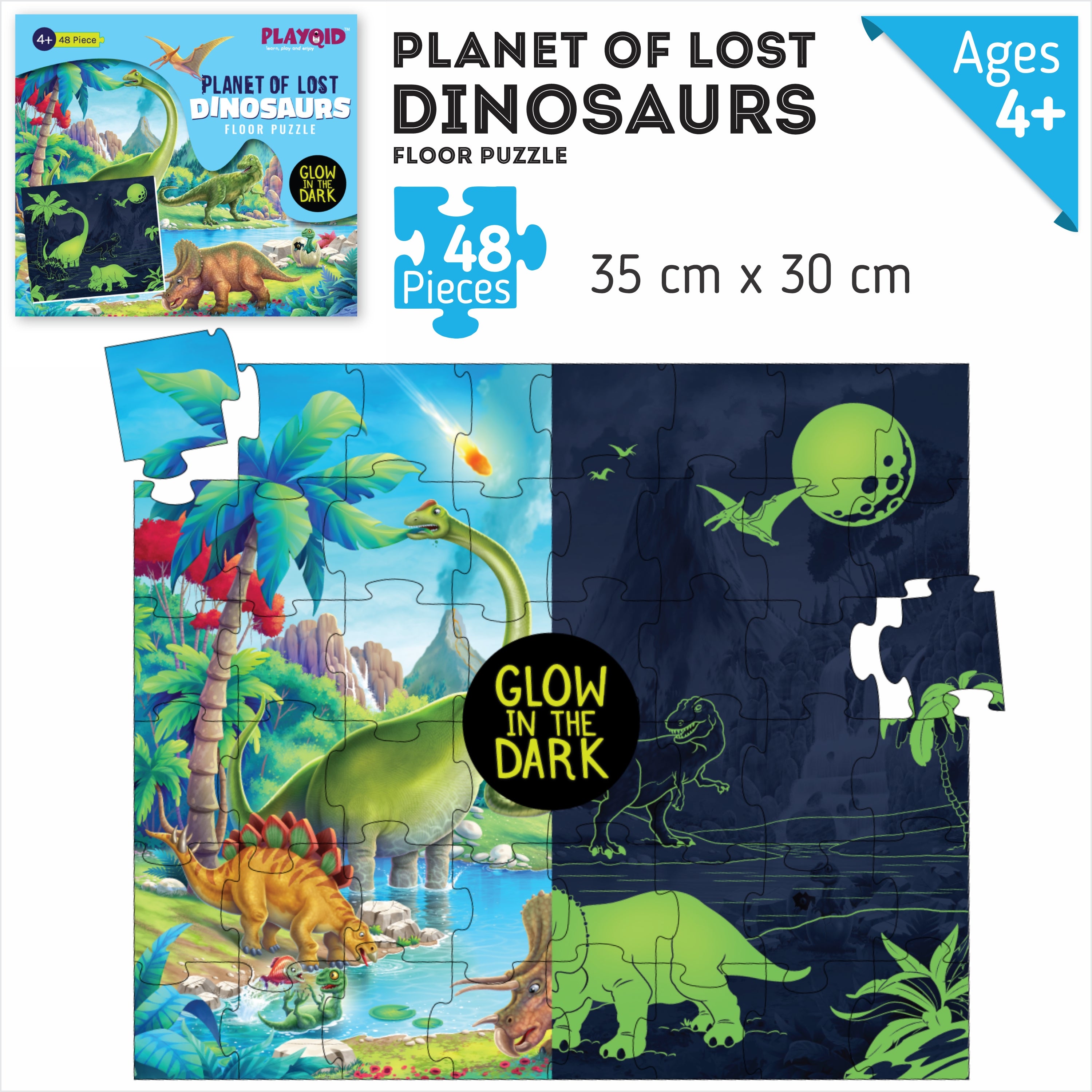 Planet Of Lost Dinosaur + 2 In 1 Jungle Safari - 48 & 50 Piece Puzzles