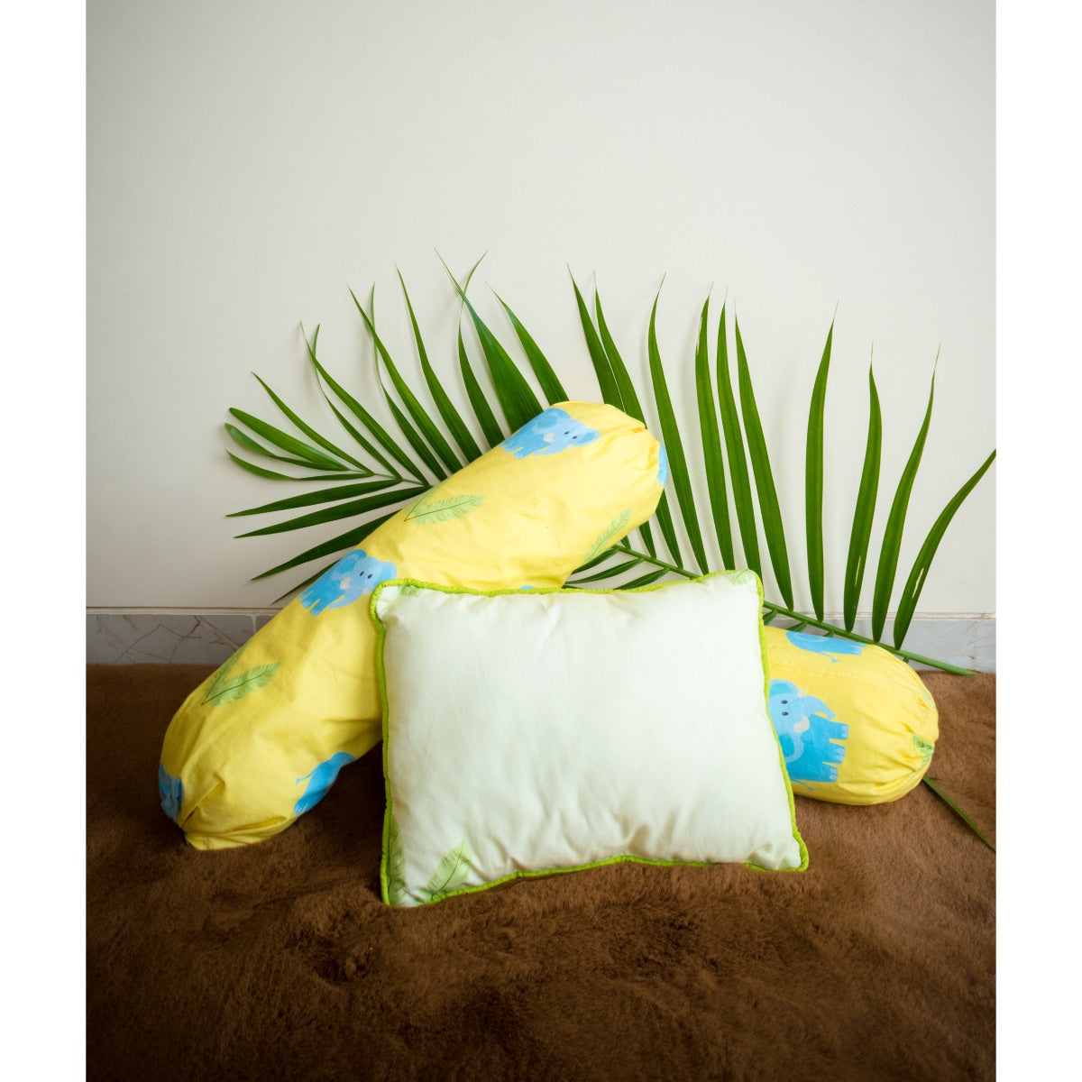 Little By Little Jungle Love Baby Pillow & Bolster, Yellow