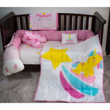 Little By Little Unicorn World Baby Cot Bumper, Pink