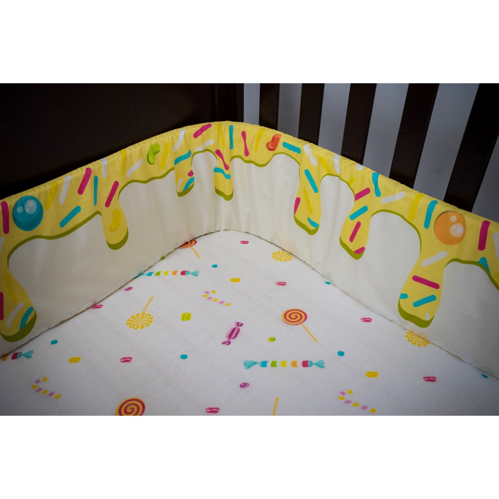 Little By Little Candy Land Baby Cot Bumper, White