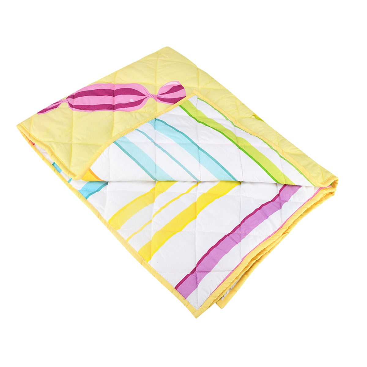Little By Little Candy Land Baby Quilt Blanket, Yellow