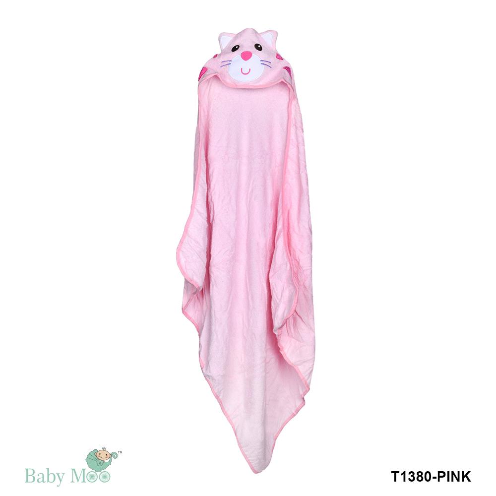 Kitty Pink Animal Hooded Towel