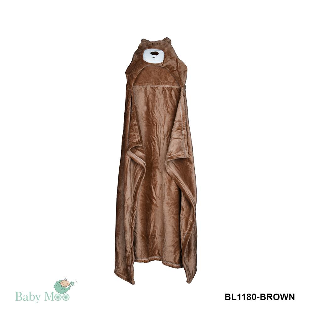 BFF Bear Brown Animal Hooded Blanket