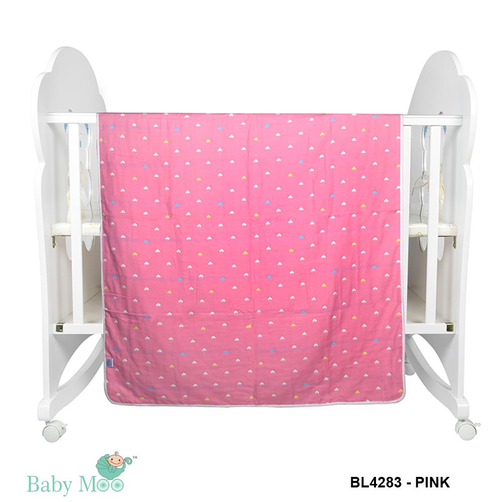 Heart Pink Embossed Baby XL Muslin Blanket