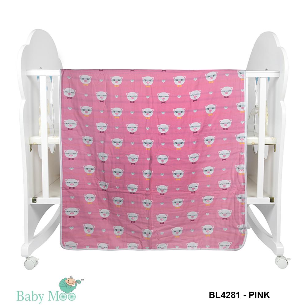 Piglet Pink Embossed Baby XL Muslin Blanket