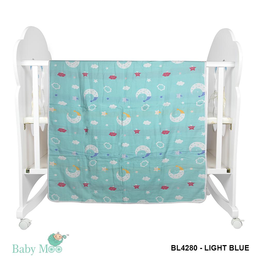 Star Turquoise Embossed Baby XL Muslin Blanket