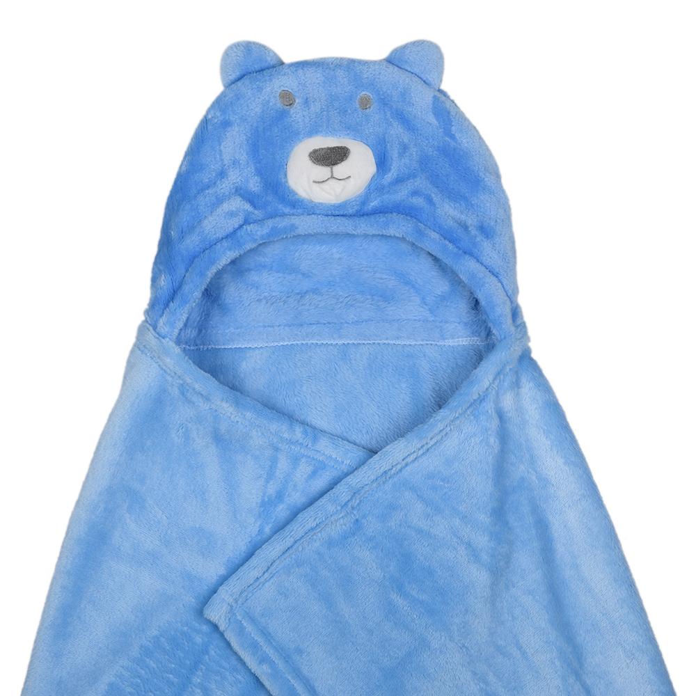 BFF Bear Blue Animal Hooded Blanket