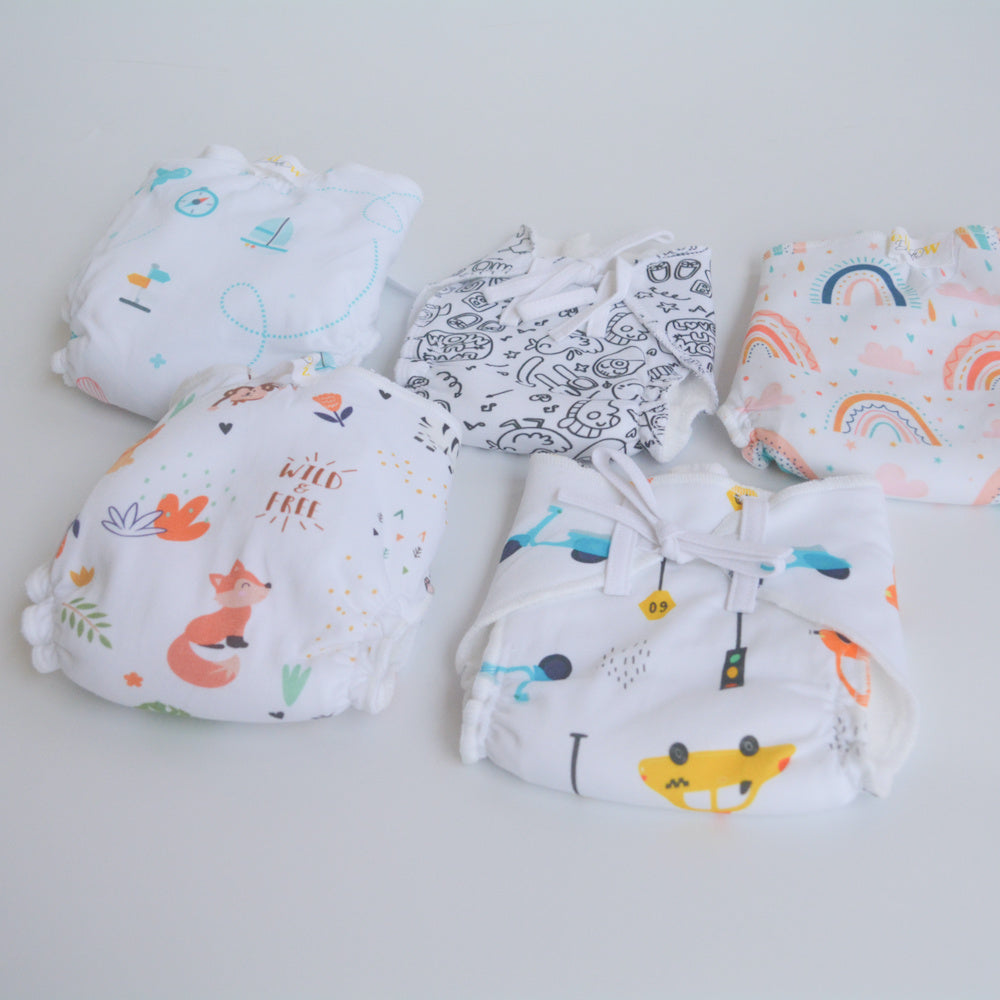 All Colours - Doodle Dry Nappies (Set of 5)