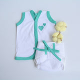 Green Hearts - Everyday Essentials Nappy & Vest (Set of 4)