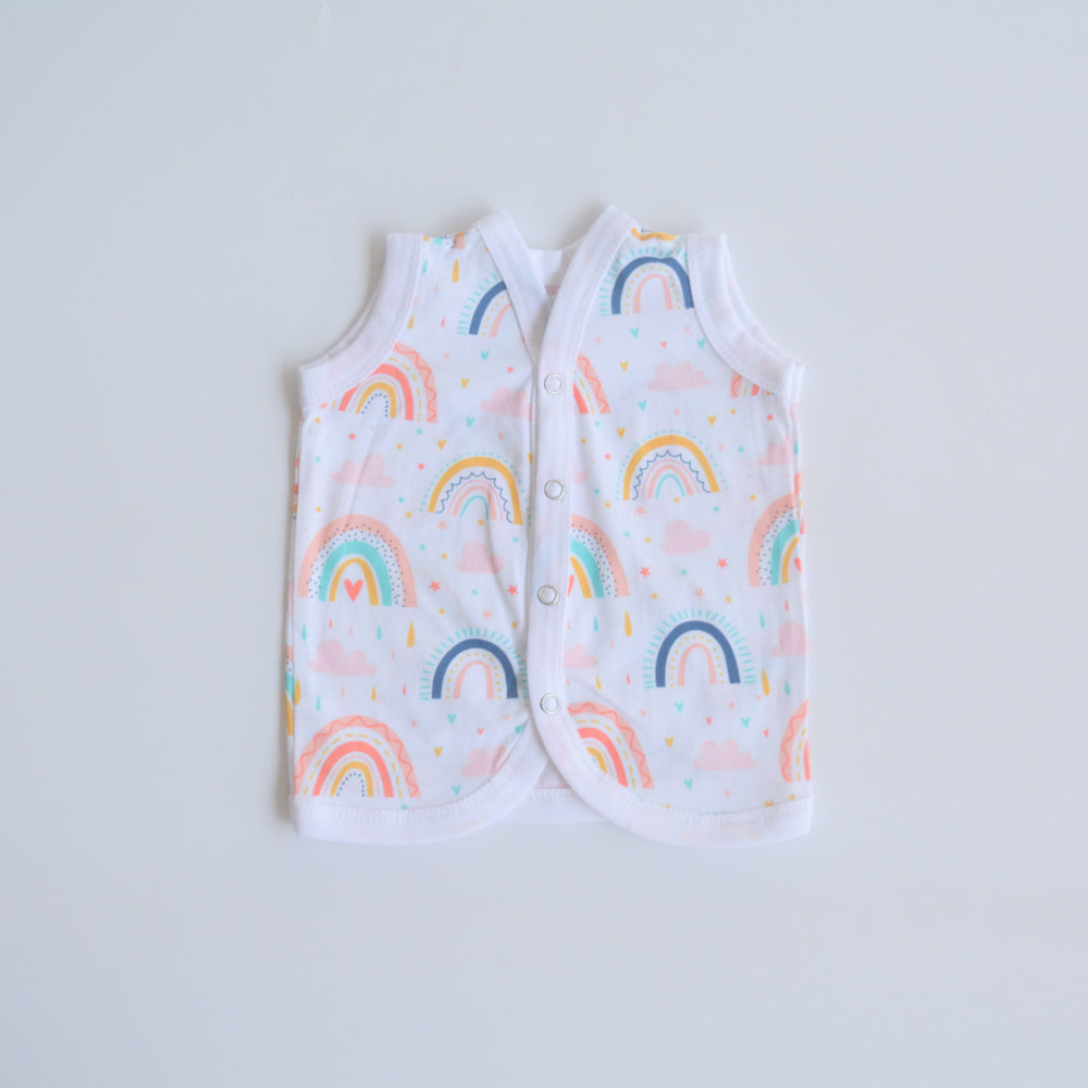 Peach Hearts - Doodle Baby Vests (Set of 2)