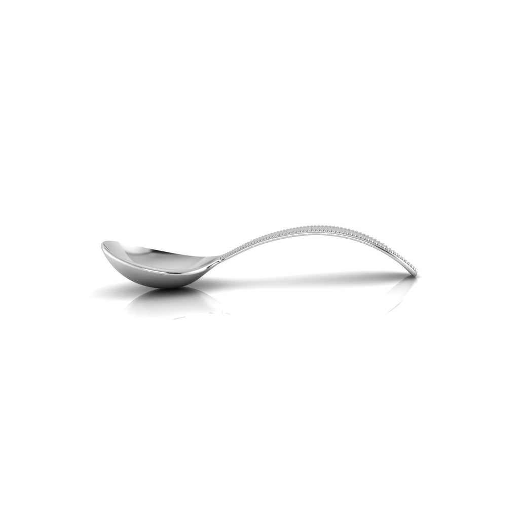 Sterling Silver Feeding Spoon & Fork Set - Beaded