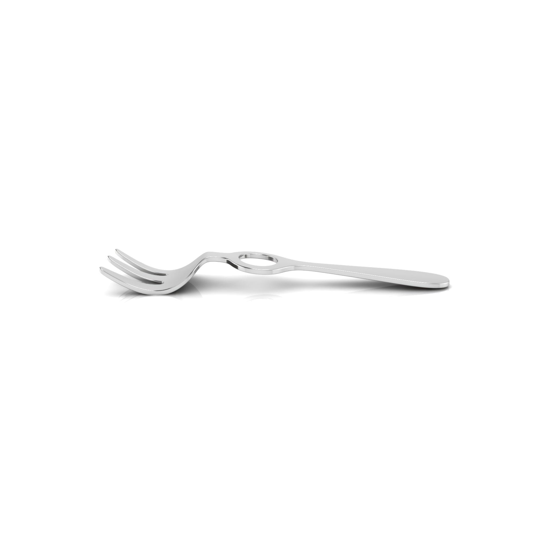 Sterling Silver Spoon/Fork Set - Circle