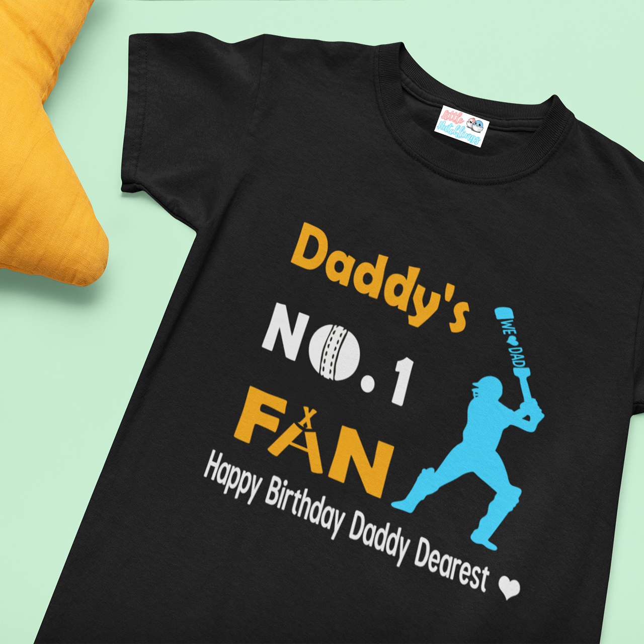Happy Birthday Daddy - No.1 Fan - Black Tshirt