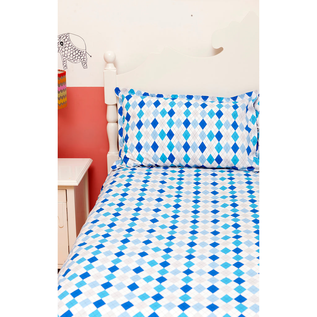 Bedsheet Set - Diamond, Single/Double Bed Sizes Available