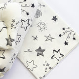 Doodle Stars (White) - Cot Bedsheet Set