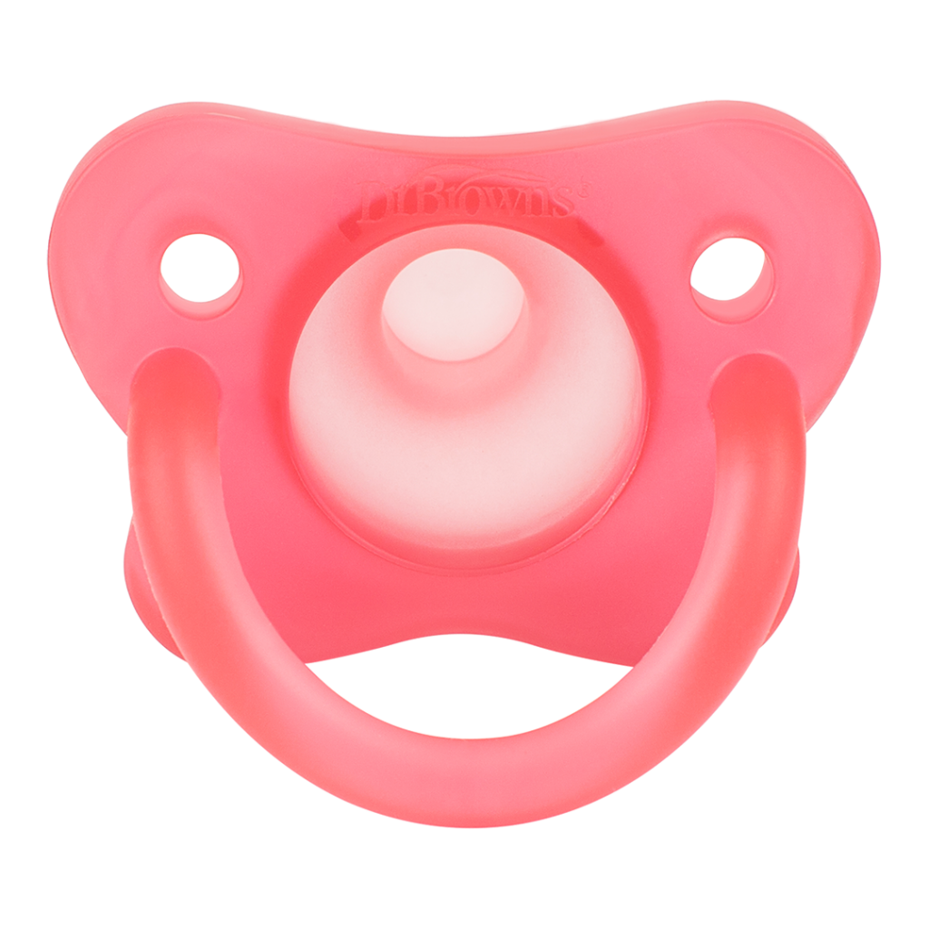 Dr. Brown's Happy Paci Silicone One-Piece Soother, 0-6m - Pink