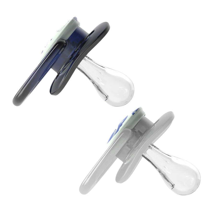 Dr. Brown's Advantage Pacifiers, Stage 2, Glow in the Dark, Pack of 2- Blue