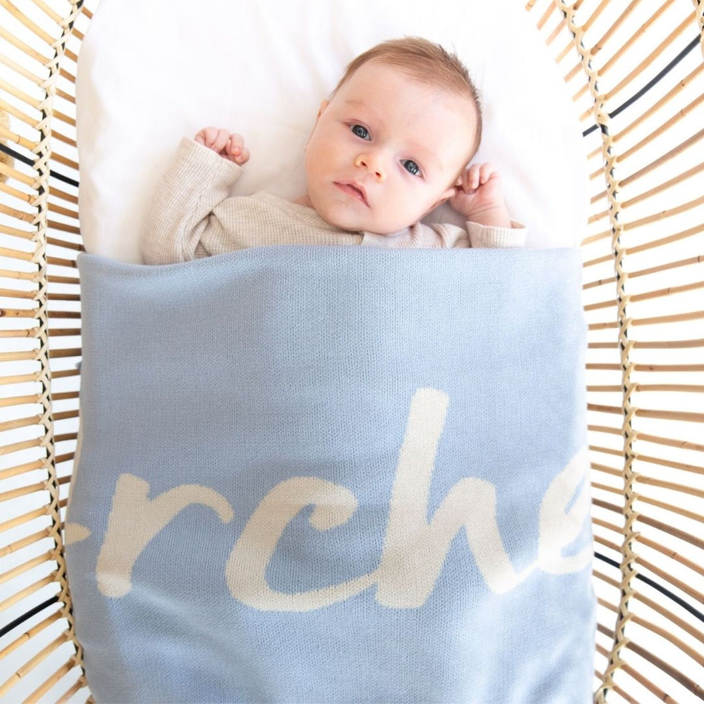 Personalised organic store cotton baby blankets