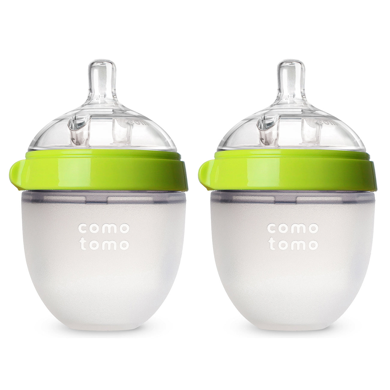 Comotomo Silicone Feeding Bottle 150ml, Green (Twin Pack)