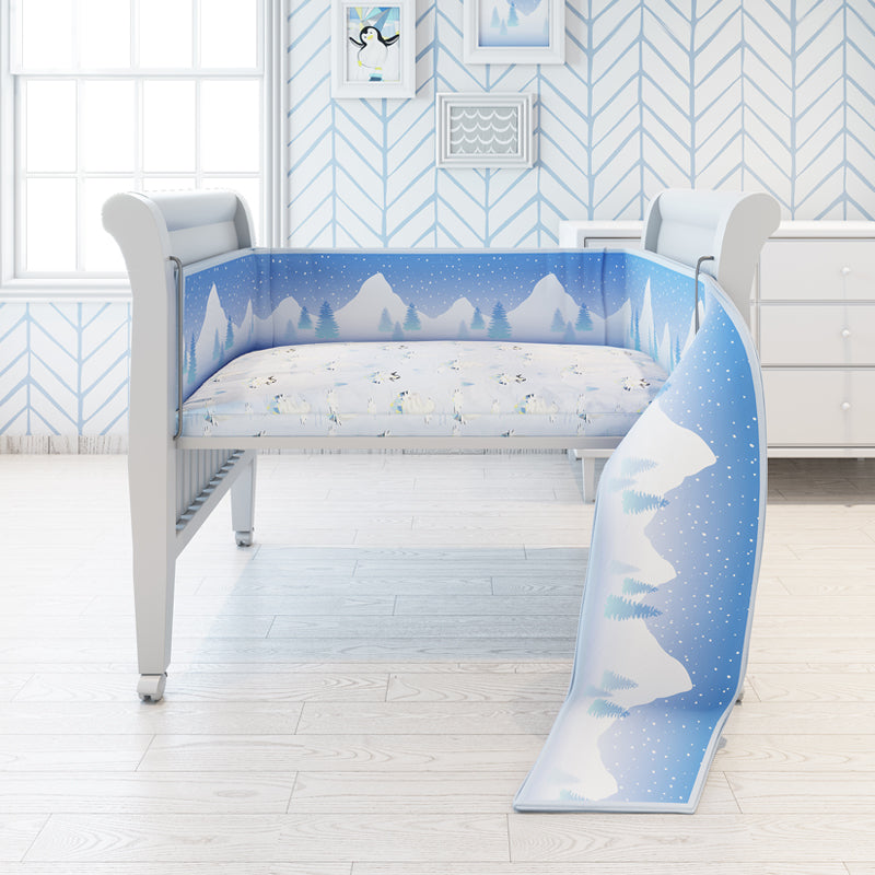 Fancy Fluff 7 Piece Organic Baby Cot Bedding Set - Arctic
